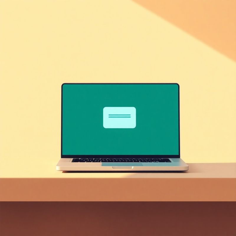 Laptop su una scrivania italiana con notifica in arrivo